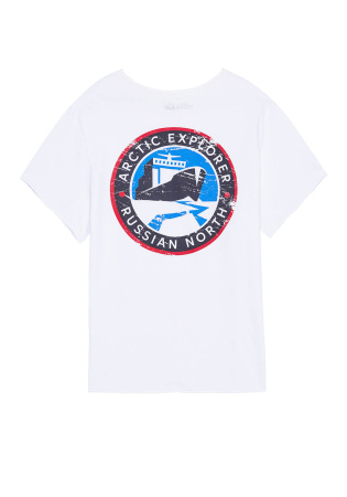 Легкая мужская футболка с лого на спине Белый